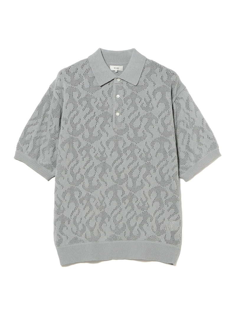 BEAMS 12ゲージ メッシュポロシャツ 26SS ビームス メン トップス ポロシャツ ブルー グレー【先行予約】*【送料無料】