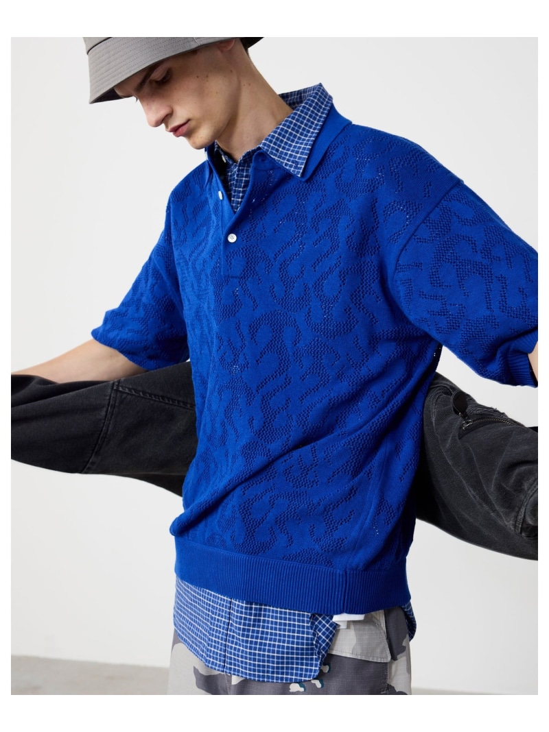 BEAMS BEAMS｜12 Gauge Mesh Polo Shirt｜メンズ スポーツシャツ 編み物ポロ｜メッシュ編み 通気性 素っ気ない肌ざわり｜広々とした相応う 伸ばすこと｜春夏 ビームス メン トップス スポーツシャツ 青み 薄墨色【貨物輸送無料】