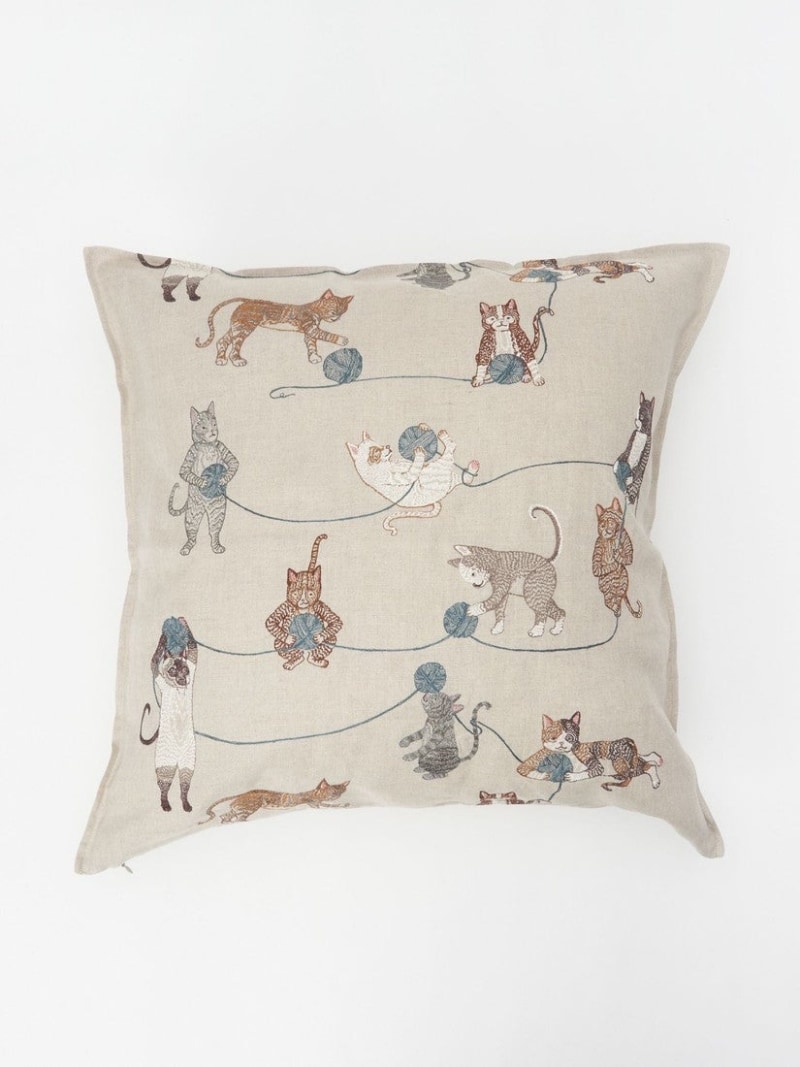 Coral \u0026 Tusk 座布団覆いかぶせる 50x50 Playful Cats アッシュペーフランス 室内装飾・生きて行く雑貨 座布団・座布団覆いかぶせる【貨物輸送無料】