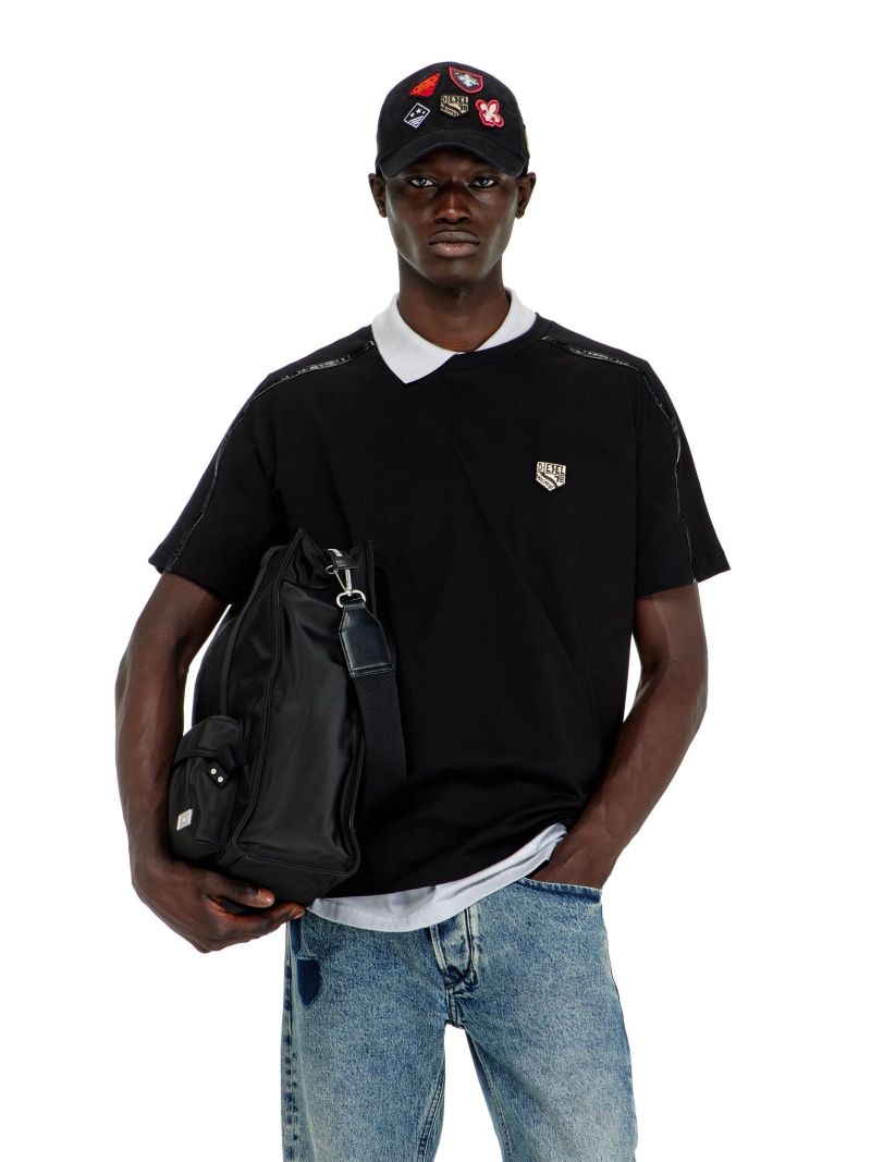 DIESEL メンズ Tシャツ T-NORM-FL ディーゼル トップス カットソー・Tシャツ ブラック【送料無料】｜ Fashion Men