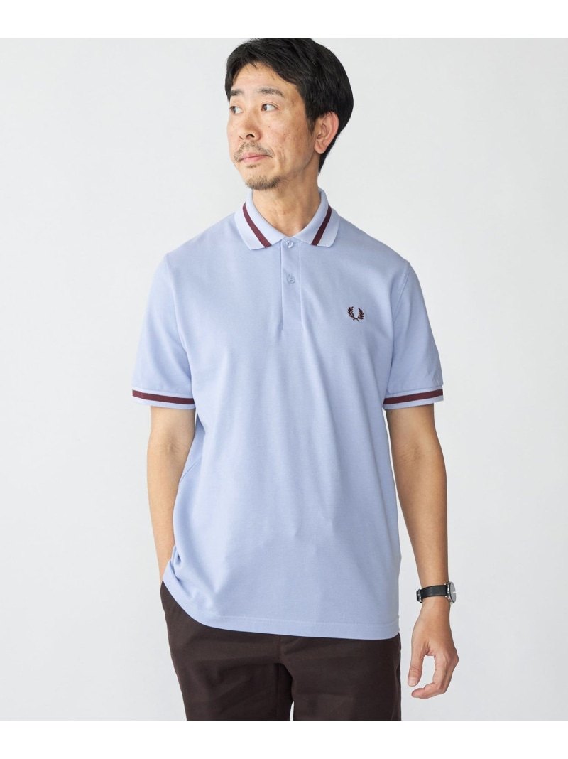 SHIPS MEN FRED PERRY: M2 POLO ENGLAND シップス トップス ポロシャツ ブルー ホワイト ブラウン【送料無料】