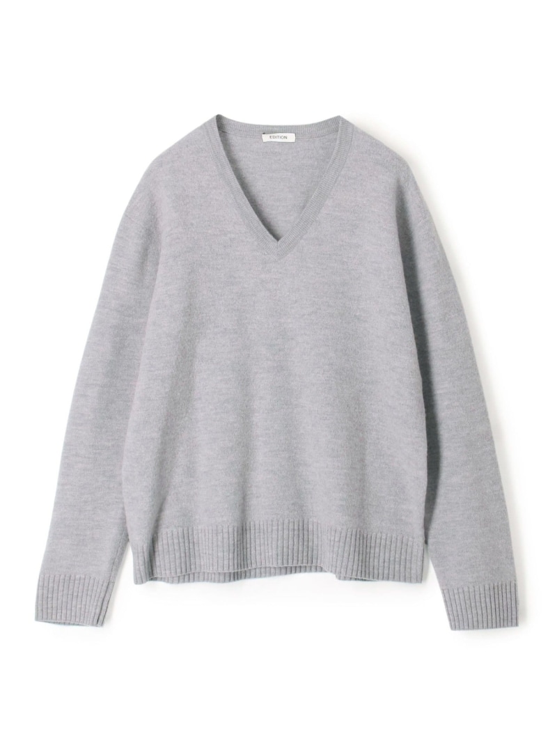 【SALE／40%OFF】EDITION スラブ縮絨 Vネックプルオーバー トゥモローランド トップス ニット ブラック【RBA_E】【送料無料】