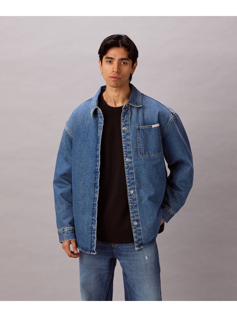 Calvin Klein Jeans Calvin Klein Jeans/（Unisex）【公式ショップ】 カルバンクライン キルテッドデニムシャツジャケット Calvin Klein Jeans 4RE763G カルバン・クライン ジャケット・アウター デニムジャケット ブルー【送料無料】