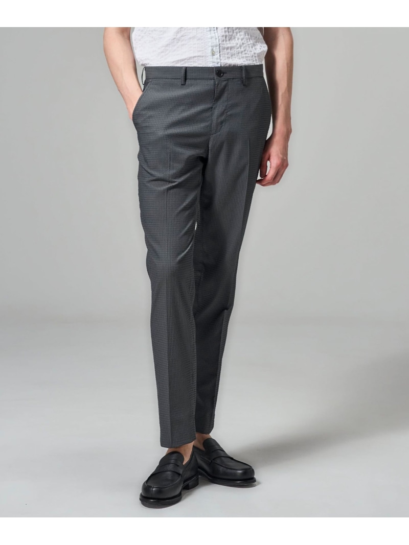 JOSEPH HOMME 【新原料品 / セットアップ相応う】ドットエアーサッカー テーパードパンツ / CITY ジョゼフ オム ズボン下 スラックス・御召しものズボン下 薄墨色 米国海軍【貨物輸送無料】