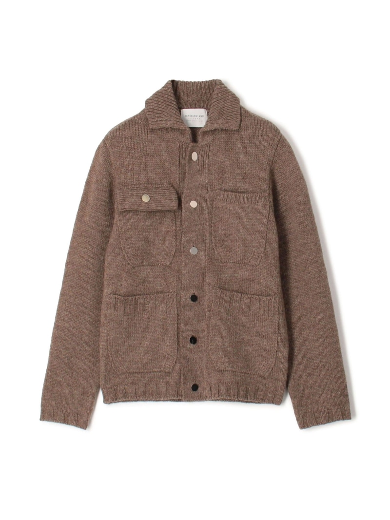 【SALE／50%OFF】TOMORROWLAND MEN TOMORROWLAND tricot ハイランドウール ニットブルゾン トゥモローランド トップス ニット ブラック ネイビー レッド ブラウン【RBA_E】【送料無料】