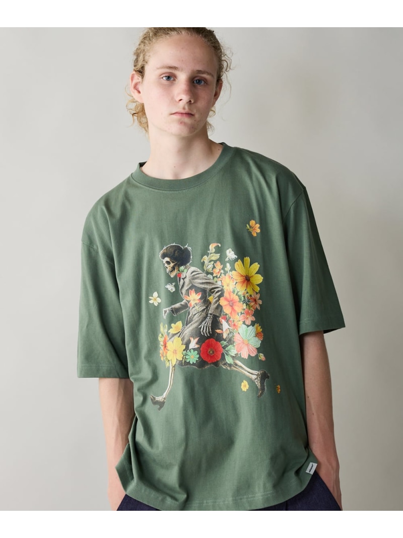rehacer rehacer/(M)Blooming Exit Relax Fit T-Shirt レアセル トップス カットソー・Tシャツ グリーン【送料無料】
