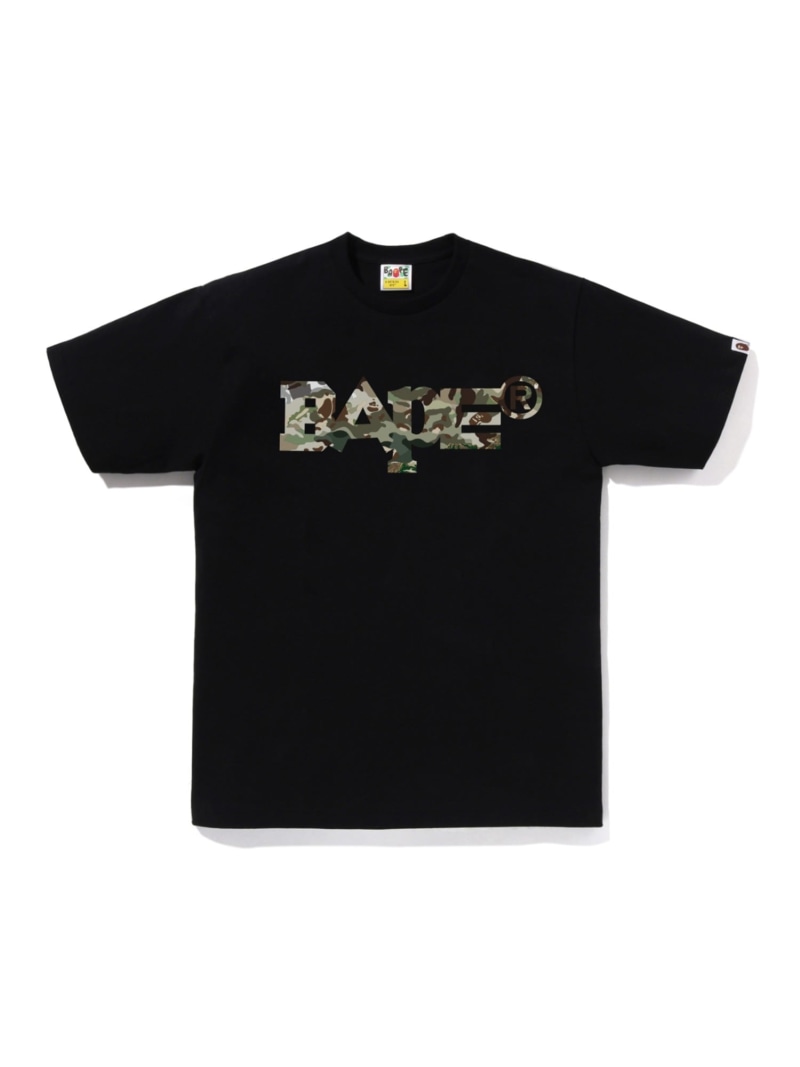 A BATHING APE HYBRID CAMO MIXED BAPE LOGO TEE ア ベイシング エイプ トップス カットソー・Tシャツ ホワイト ブラック【送料無料】| Fashion Men
