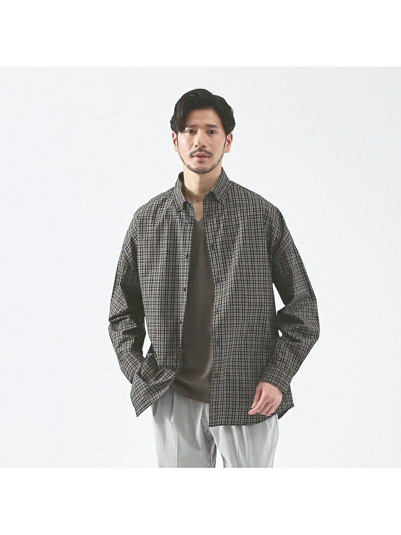 【SALE／50%OFF】ABAHOUSE LASTWORD 【ミニチェック】スーピマ タイプライター ボタンダウンシャツ アバハウス トップス シャツ・ブラウス ベージュ ブラック グリーン【RBA_E】【送料無料】
