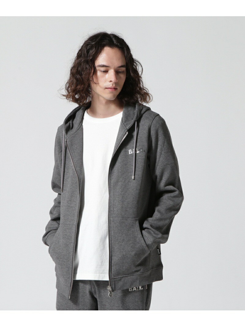 B2nd BALR./ボーラー/Q-SERIES STRAIGHT ZIP ZIPPED HOODIE ビーセカンド トップス パーカー・フーディー グレー ブラック【送料無料】