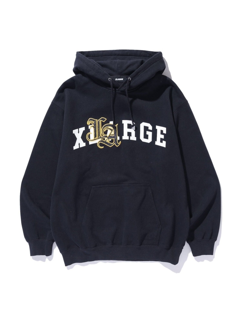 XLARGE LA PATCHED HOODED SWEATSHIRT エクストララージ トップス パーカー・フーディー ブルー ブラック【送料無料】