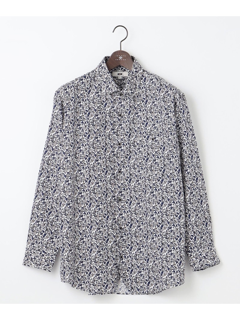 【SALE／40%OFF】JOSEPH ABBOUD 【キングサイズ・サスティナブル素材】フラワーモチーフプリント シャツ ジョセフアブード トップス シャツ・ブラウス レッド ブラウン ホワイト【RBA_E】【送料無料】