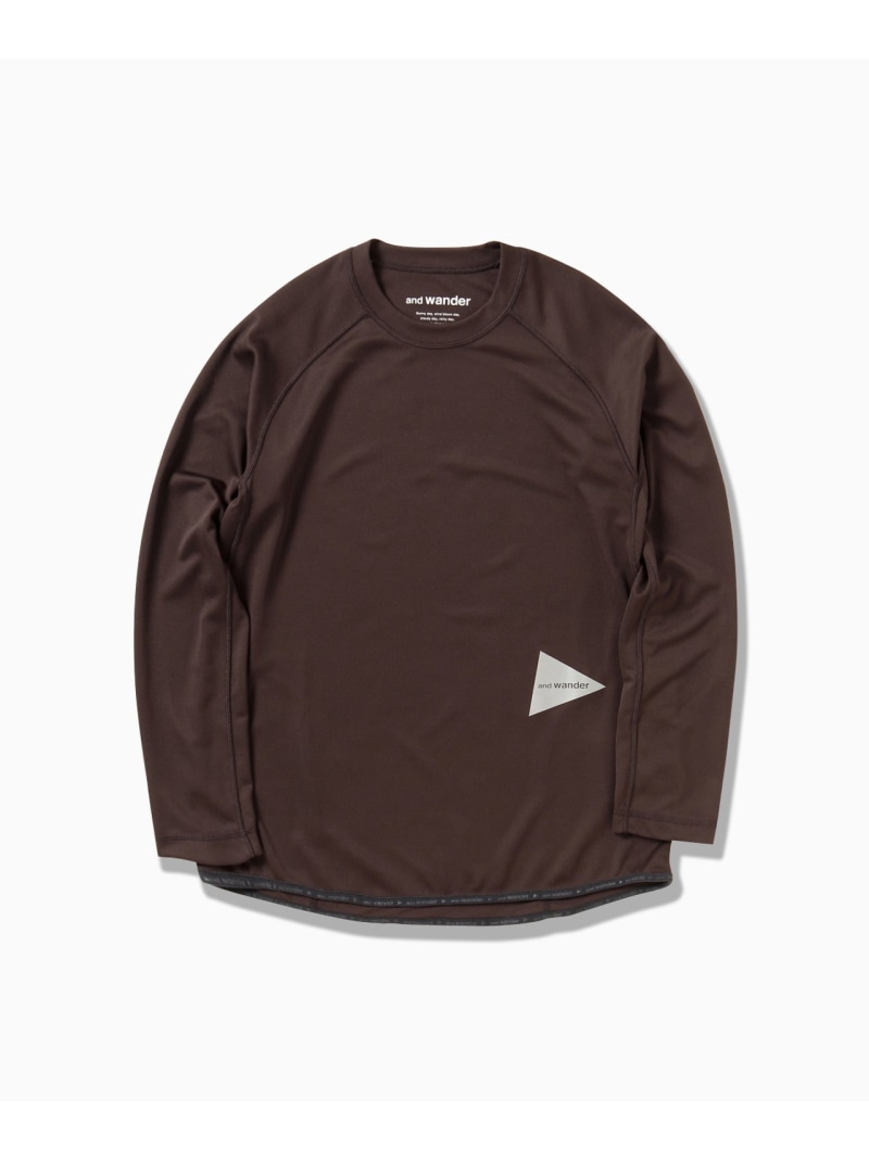 and wander dry jersey raglan LS T アンドワンダー トップス カットソー・プルオーバー 黒いこと カーキ緑であること【貨物輸送無料】