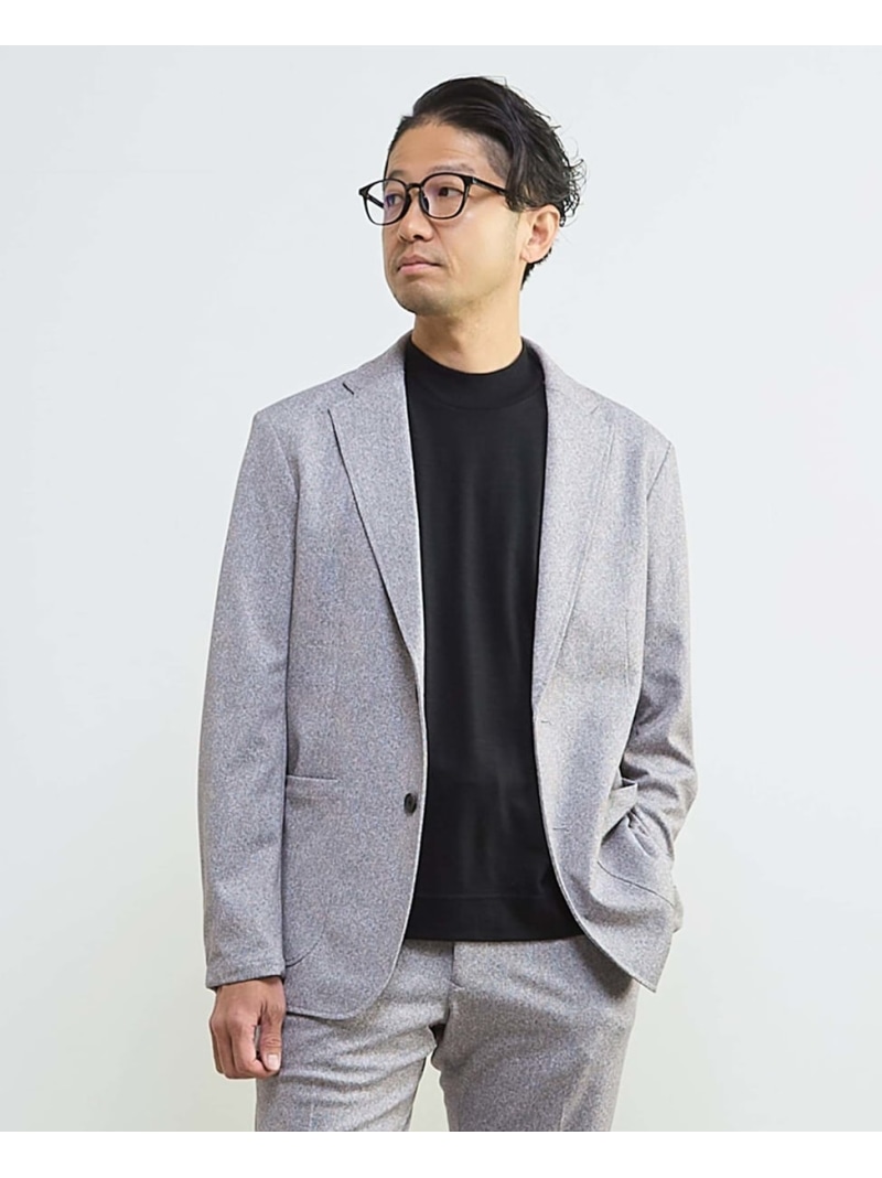 【SALE／10%OFF】MEN'S MELROSE プリントテックジャージカットジャケット(セットアップ可) メンズメルローズ ジャケット・アウター テーラードジャケット・ブレザー ネイビー【RBA_E】【送料無料】 10,110円