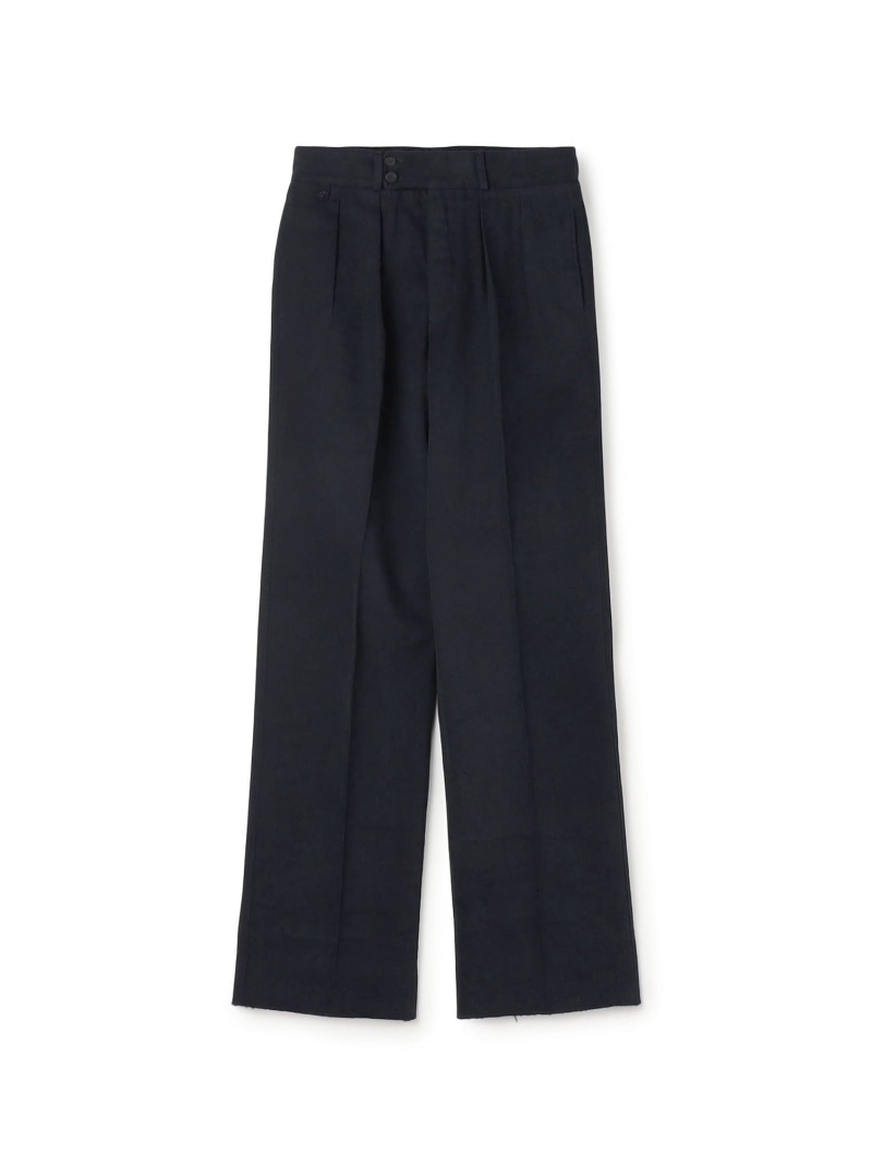 TOMORROWLAND BUYING WEAR BERNARD ZINS GURKA コットン 2プリーツトラウザーズ トゥモローランド パンツ スラックス・ドレスパンツ ネイビー【送料無料】｜ Fashion Men