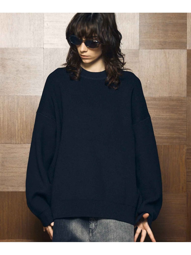 MAISON SPECIAL Prime-Over Pullover Crew Neck Knit メゾンスペシャル トップス ニット ピンク ブラック【送料無料】 10,934円