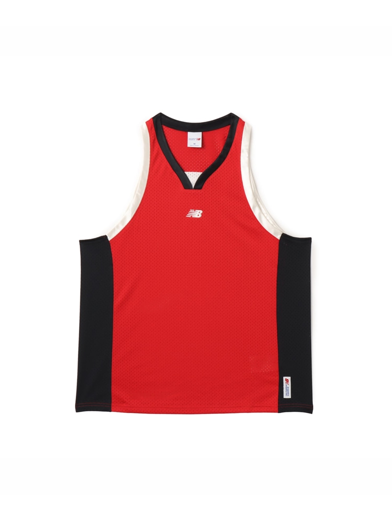 New Balance New Balance Basketball V-Neck Mesh Jersey 野球クラブ赤いこと アトモス トップス ノースリーブ・貯蔵タンクいの一番 赤いこと【貨物輸送無料】
