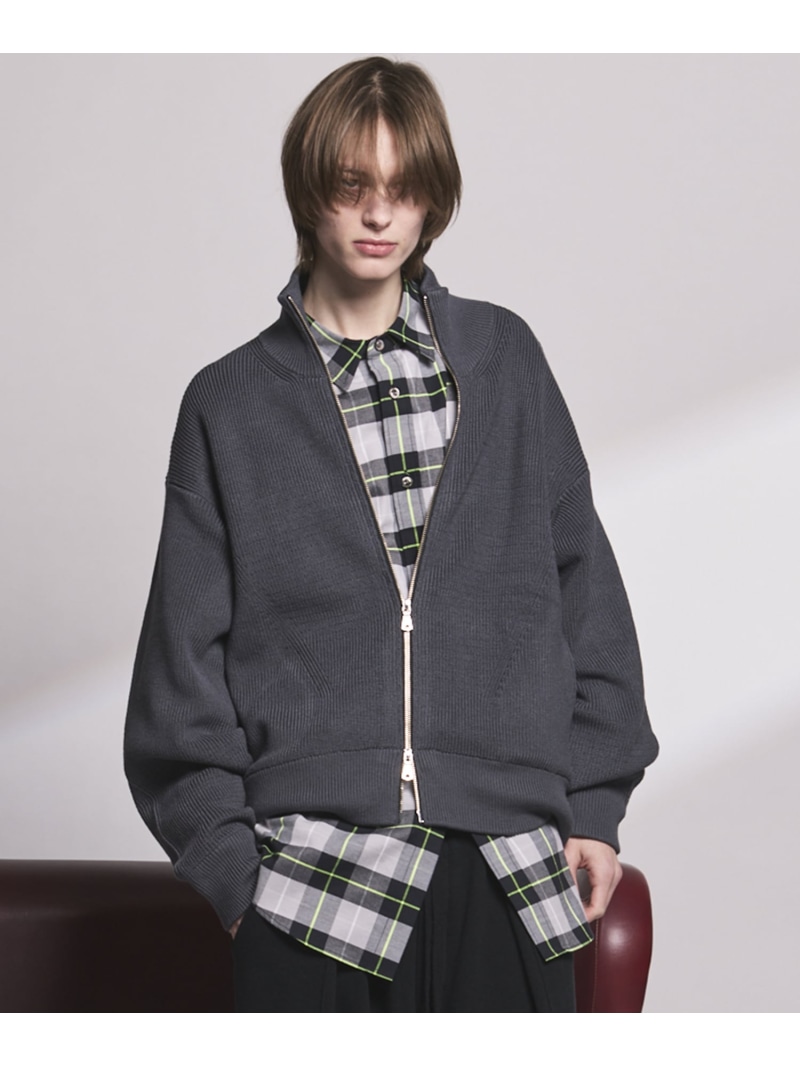 MAISON SPECIAL C/A Prime-Over Drivers Zip Knit メゾンスペシャル トップス ニット グレー ブラック グリーン ピンク【送料無料】