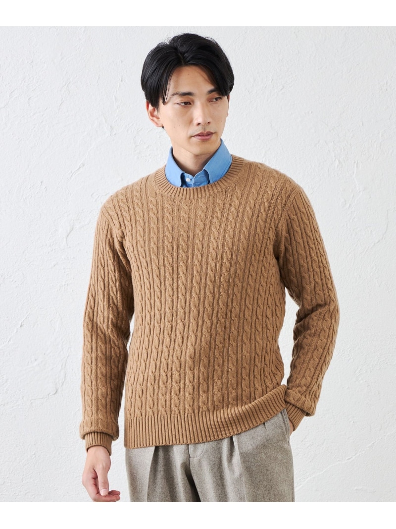 S.ESSENTIALS カシミヤクルーネックケーブル エス エッセンシャルズ トップス ニット ブラウン ネイビー ベージュ【送料無料】