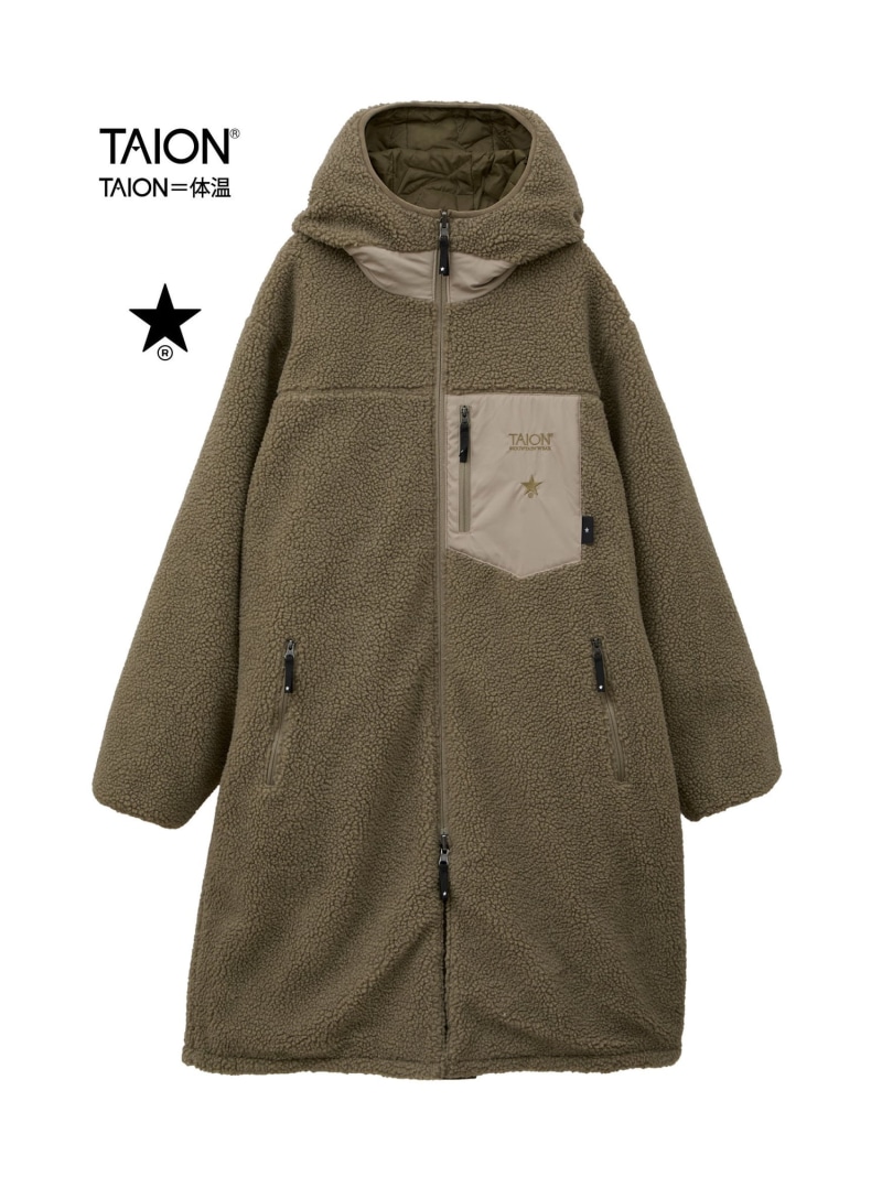 CONVERSE TOKYO 【TAION】MILITARY STAR★ QUILTING \u0026 BOA REVERSIBLE COAT(UNISEX) コンバーストウキョウ ジャケット・アウター ダウンジャケット・ダウンベスト 緑であること 黒いこと【貨物輸送無料】