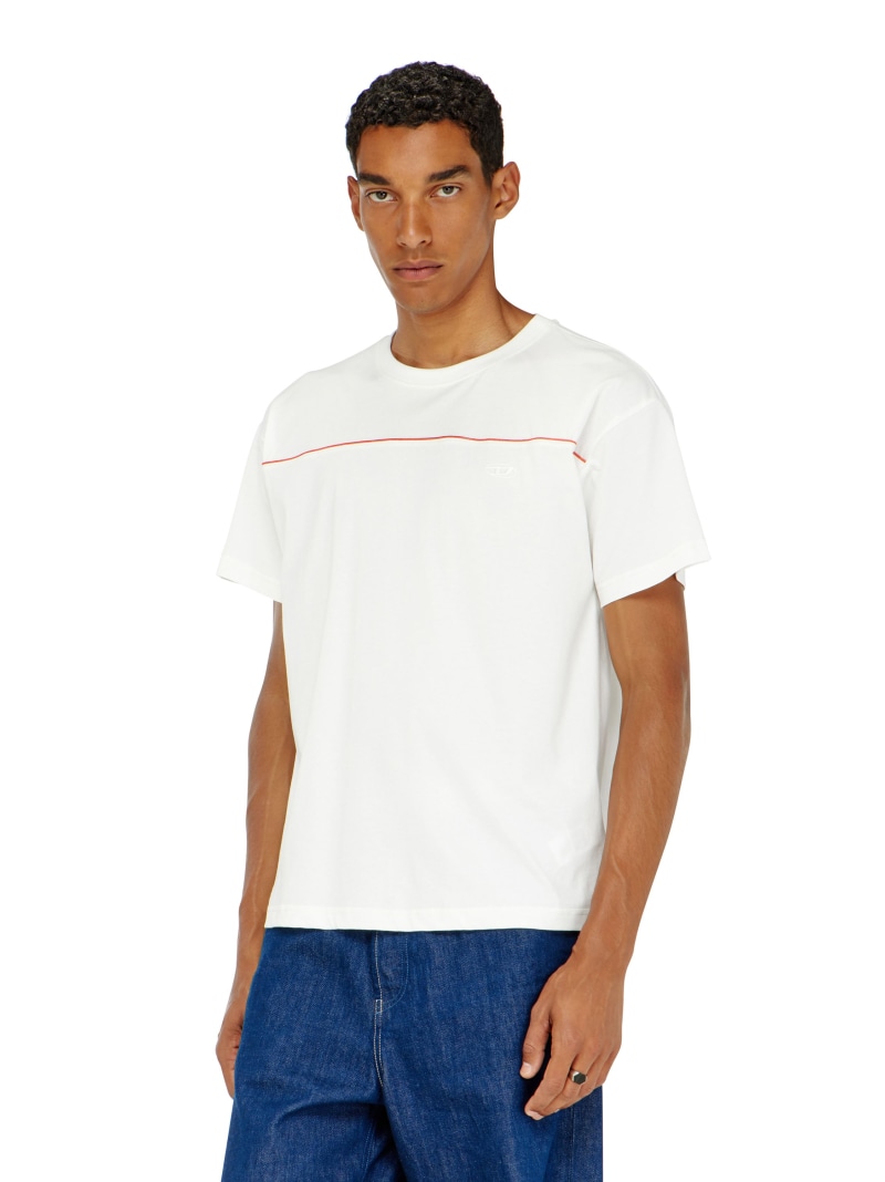 DIESEL メンズ Tシャツ T-NORM-PIPING ディーゼル トップス カットソー・Tシャツ ブラック ホワイト【送料無料】