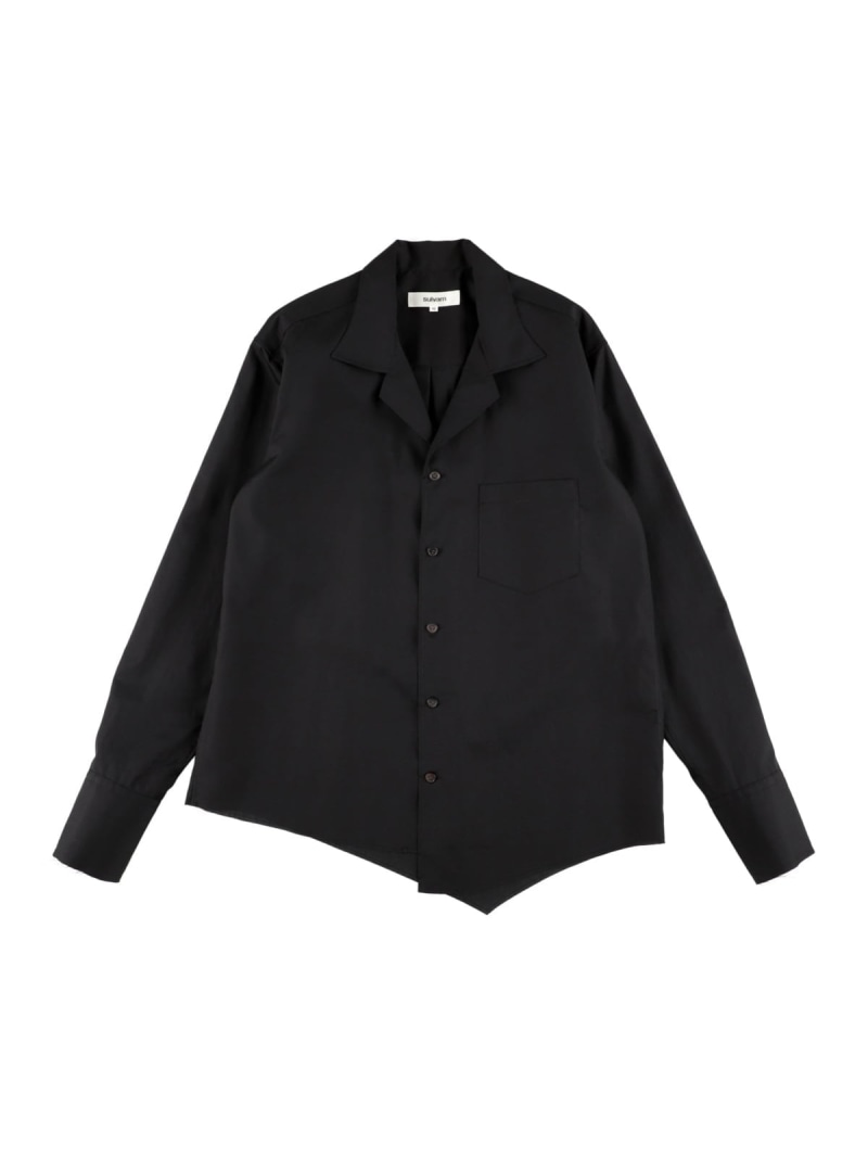 sulvam 【26SS】＜sulvam＞裁ち切りオープンカラーシャツ サルバム トップス シャツ・ブラウス ホワイト ブラック【送料無料】