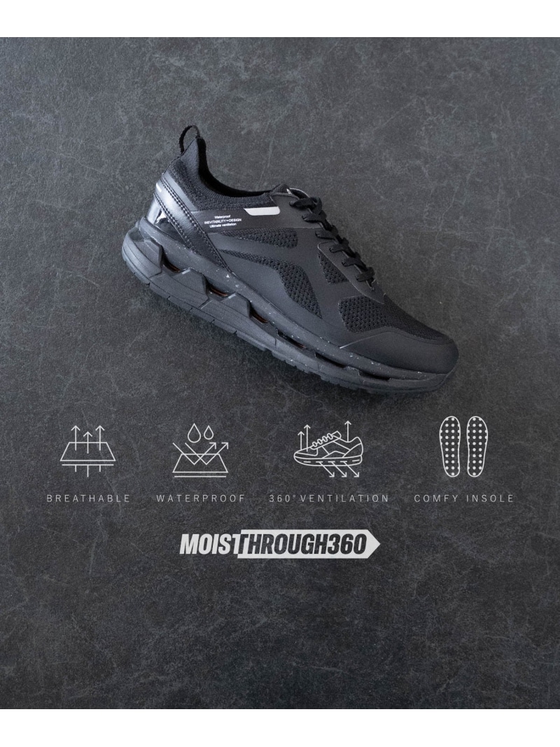 MOISTHROUGH360 MOISTHROUGH360 専売特許手に入れる・通気雨合羽取り合わせやとい入れる\"モイスルー360\""全天候型スニーカー コンポジット シューズ・靴 スニーカー  黒いこと 薄墨色【貨物輸送無料】"