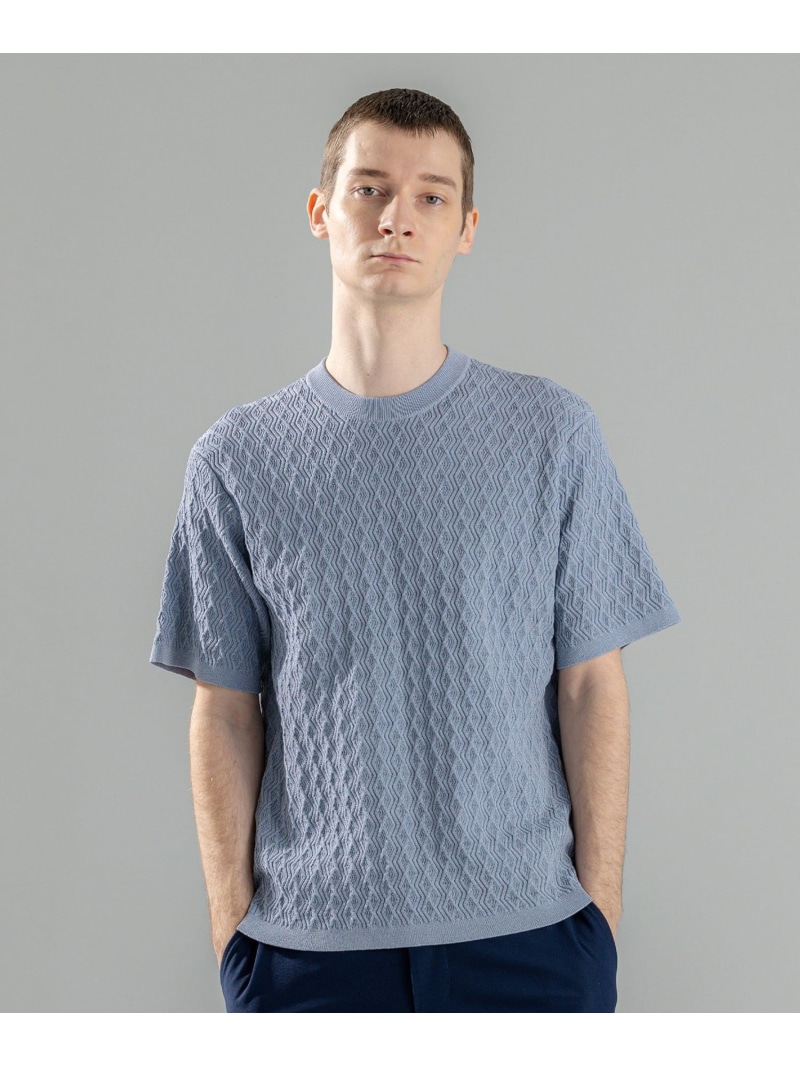 JOSEPH HOMME 【洗える】ドライコットンリンクス 半袖クルーネックニット ジョゼフ オム トップス 編み物 白いこと 黒いこと【貨物輸送無料】