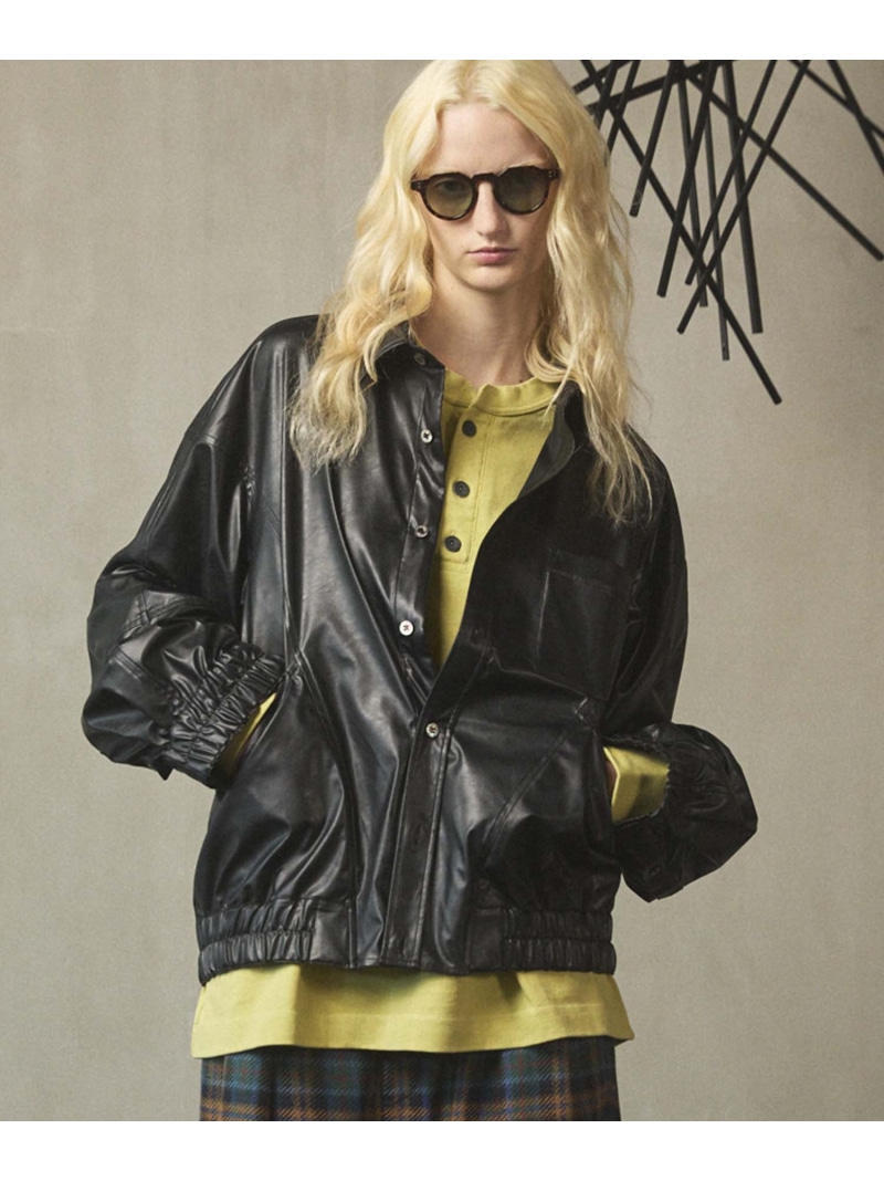 【SALE／20%OFF】MAISON SPECIAL Curve Switching A Light Eco Leather Shirt メゾンスペシャル トップス シャツ・ブラウス ブラウン ブラック【RBA_E】【送料無料】 16,702円