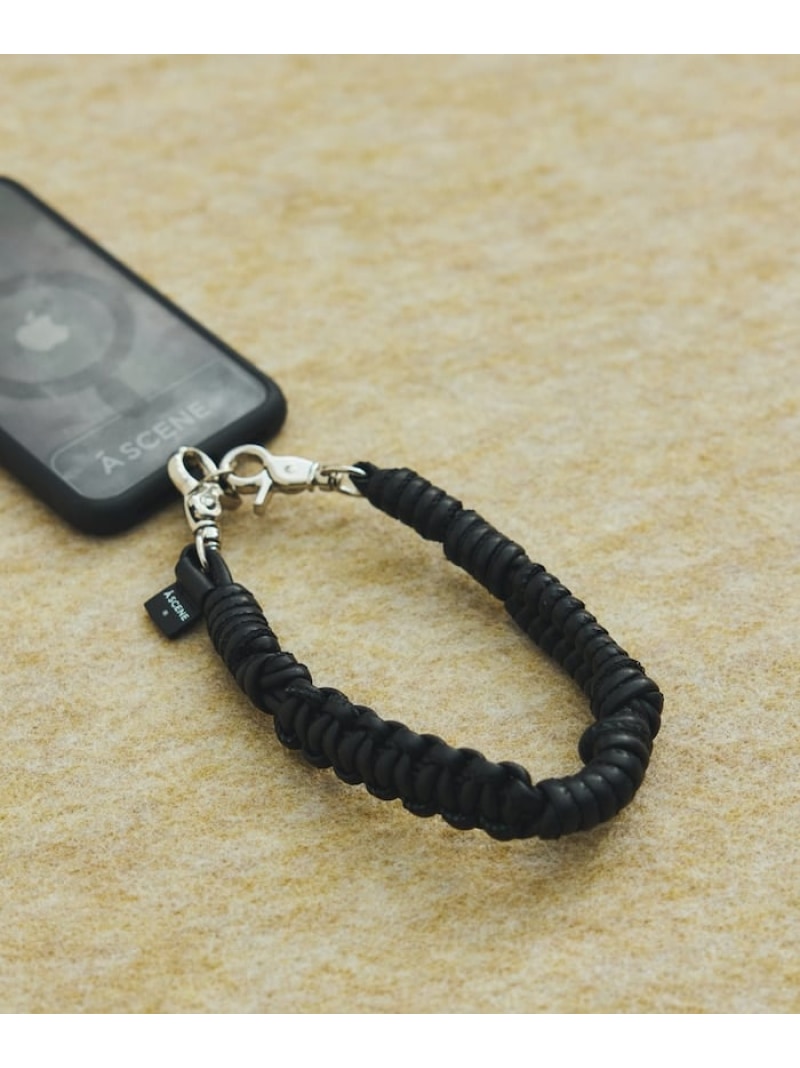 A SCENE DESIGN PARACORD STRAP Leather フリークスストア スマホグッズ・オーディオ機器 スマホ・タブレット・PCケース/カバー ブラック ベージュ【送料無料】