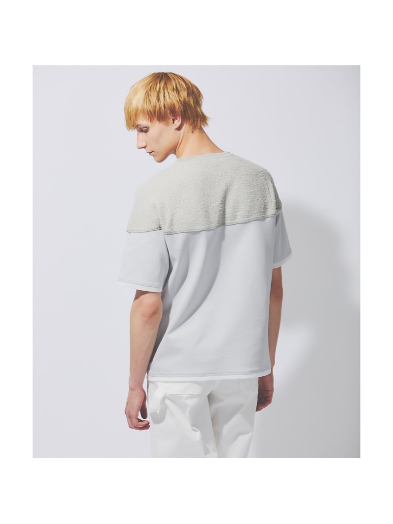【SALE／60%OFF】DESIGNWORKS 【ストレッチポンチ】ニット ドッキング Tシャツ デザインワークス トップス カットソー・Tシャツ ブラック ホワイト【RBA_E】【送料無料】