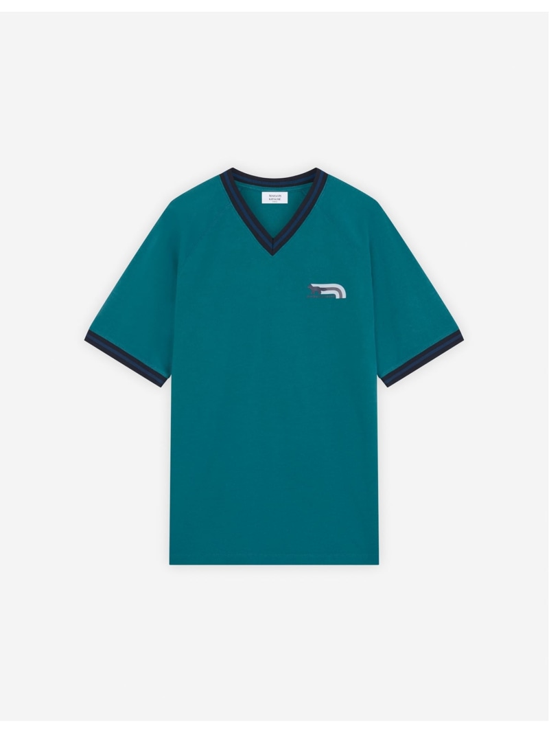 【SALE／40%OFF】Maison Kitsune 【堅苦しさ】Maison Kitsune FLASH FOX RAGLAN TEE-SHIRT 棲み家 狐狸 アーカイブス トップス カットソー・プルオーバー 青色【RBA_E】【貨物輸送無料】