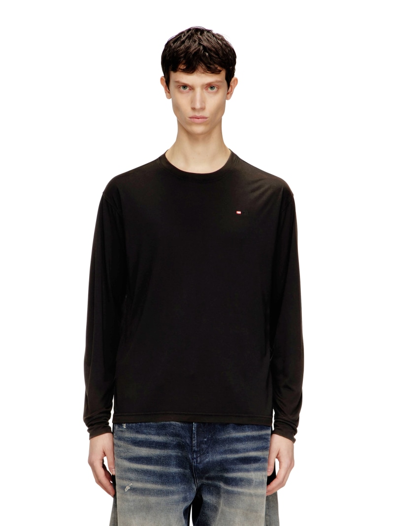 DIESEL メンズ 長袖Tシャツ T-NORMS-LS ディーゼル トップス カットソー・Tシャツ ブラック【送料無料】