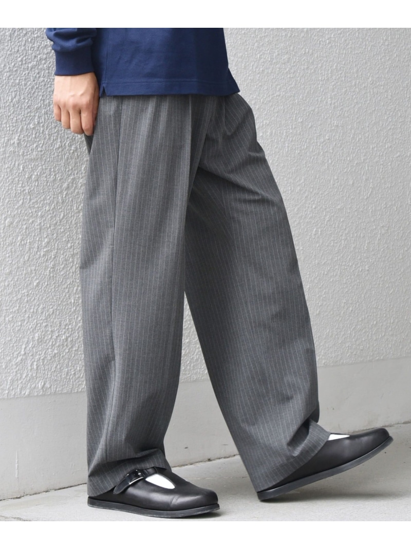 【SALE／30%OFF】SHIPS any SHIPS any: LIM BLESS ソリッド/ストライプ 2プリーツ セミワイド イージーパンツ(セットアップ対応)◇ シップス パンツ その他のパンツ グレー カーキグリーン ネイビー【RBA_E】【送料無料】
