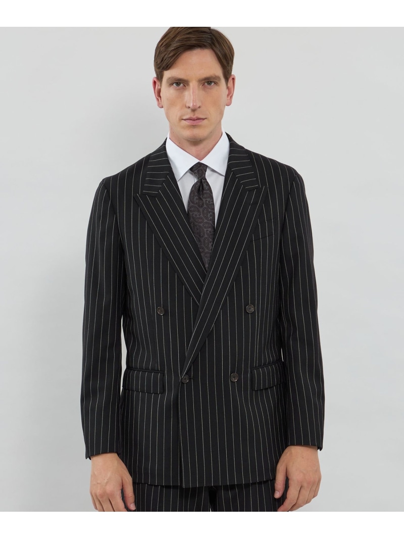 【SALE／65%OFF】MACKINTOSH LONDON 【ANGELICO/アンジェリコ】ピンストライプ ダブルブレステッド4Bジャケット マッキントッシュ ロンドン ジャケット・アウター その他のジャケット・アウター ブラック【RBA_E】【送料無料】
