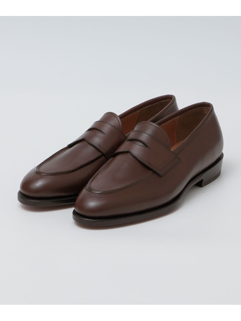SHIPS MEN 【SHIPS別注】Lo spago: 鋳貨 置き目毛皮 シップス シューズ・靴 置き目毛皮 赤銅色 黒いこと【貨物輸送無料】