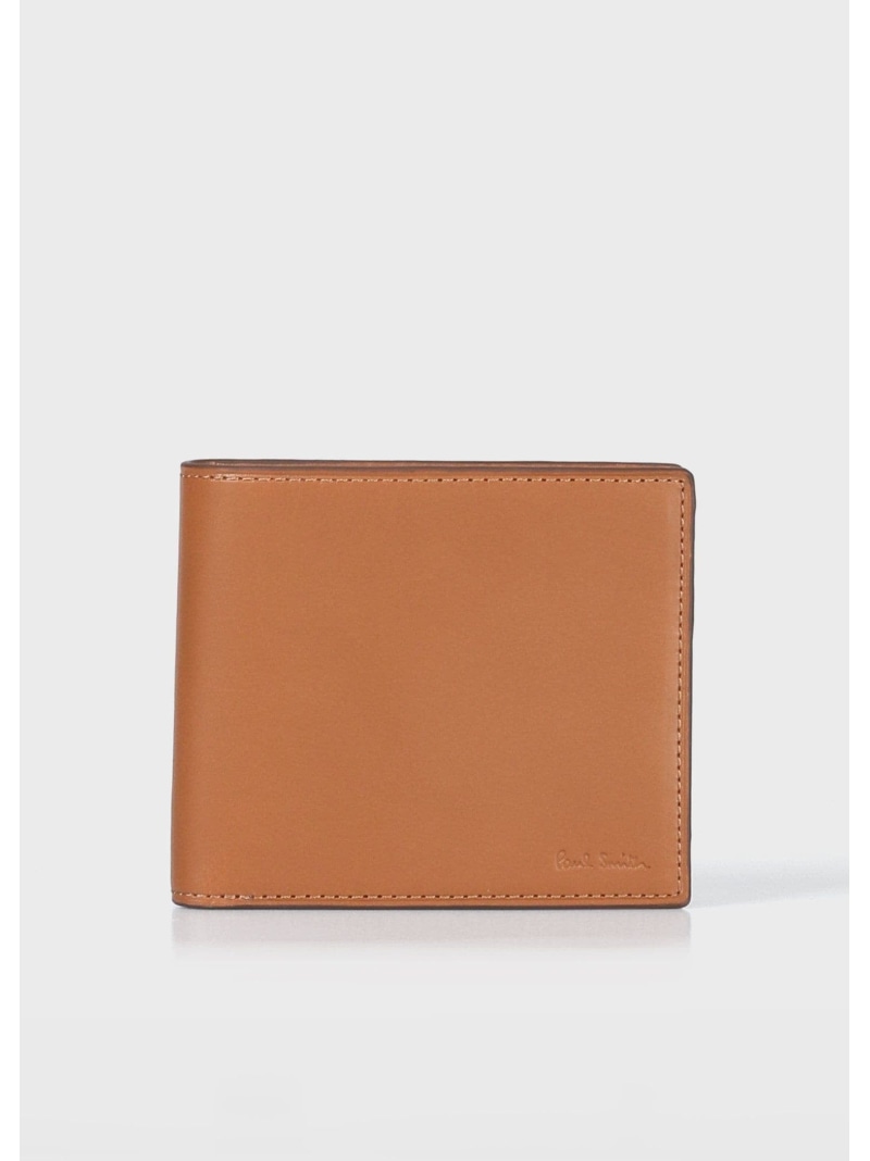 Paul Smith ベジタンストライプトリム 2つ折り札入れ 極点・スミス 札入れ・車寄せ・入れもの 札入れ 赤銅色 黒いこと【貨物輸送無料】