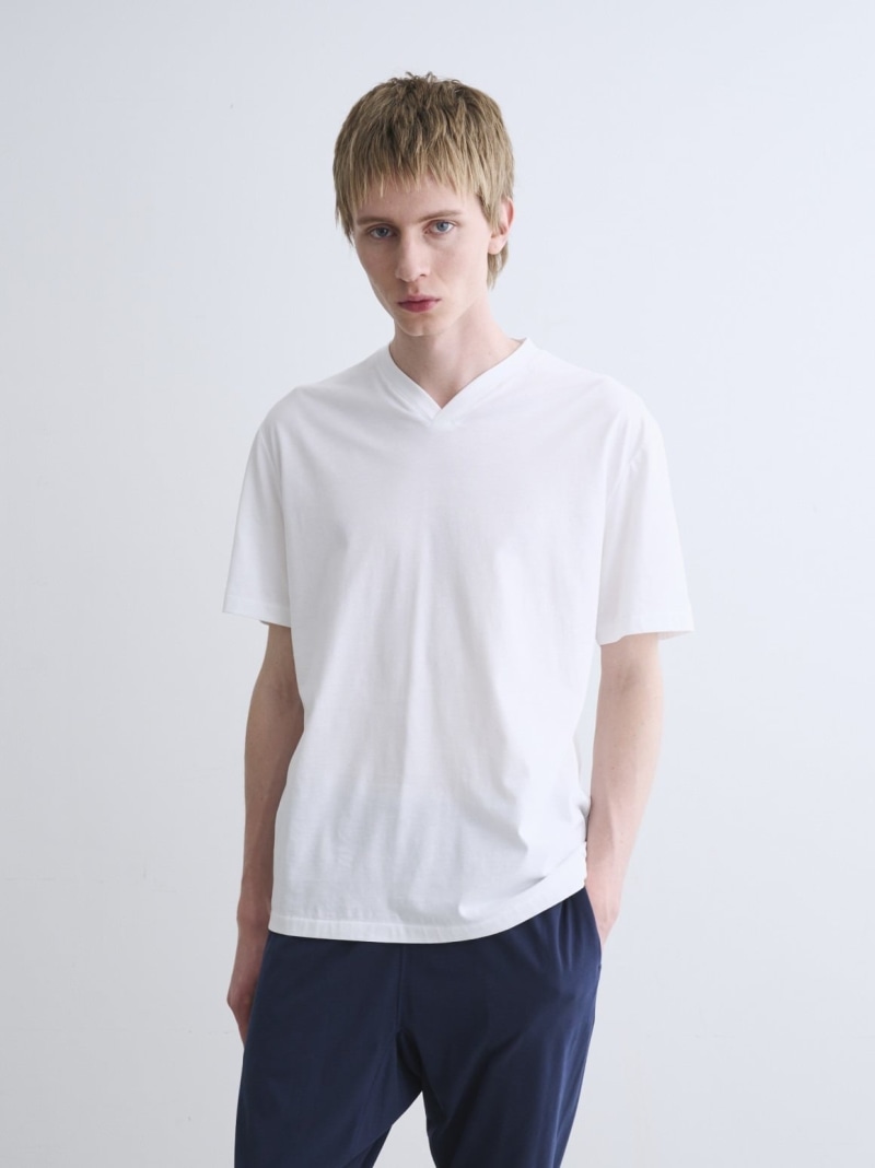 【SALE／50%OFF】three dots Men's sanded jersery skipper tee スリードッツ トップス カットソー・Tシャツ ホワイト グリーン ネイビー グレー ブラック【RBA_E】【送料無料】｜ Fashion Men