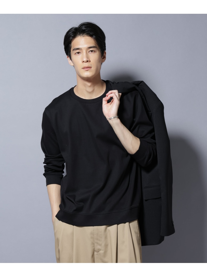 【SALE／10%OFF】NANO universe 「FORMAL JERSEY」 クルーネックカットソー長袖 ナノユニバース トップス カットソー・Tシャツ ホワイト ブラック カーキグリーン【RBA_E】【送料無料】