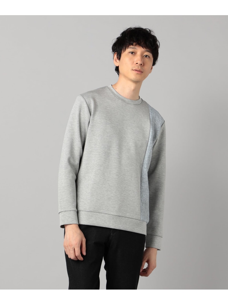 COMME CA MEN ケーブルコンビ プルオーバー コムサメン トップス カットソー・Tシャツ グレー ブラック【送料無料】