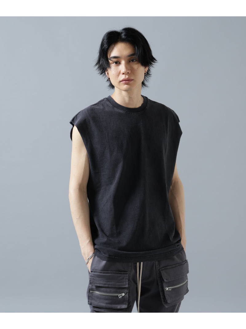 LHP DankeSchon/ダンケシェーン/CHEMICAL NOSLEEVES エルエイチピー トップス ノースリーブ・貯蔵タンクいの一番 薄墨色 黒いこと【貨物輸送無料】