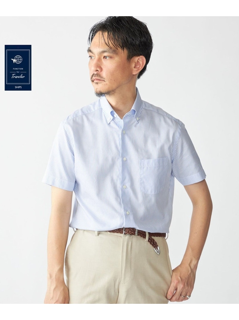 SHIPS MEN SHIPS: ショート スリーブ パナマ ロンドンストライプ シャツ シップス トップス シャツ・ブラウス ネイビー【送料無料】