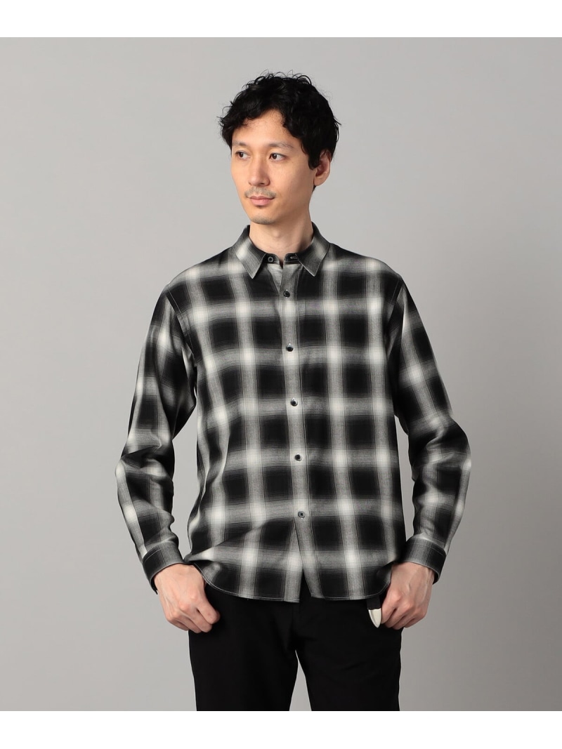 【SALE/40%OFF】COMME CA MEN オンブレチェック レギュラーカラーシャツ コムサメン トップス シャツ・ブラウス ホワイト ブラック【RBA_E】【送料無料】| Fashion Men