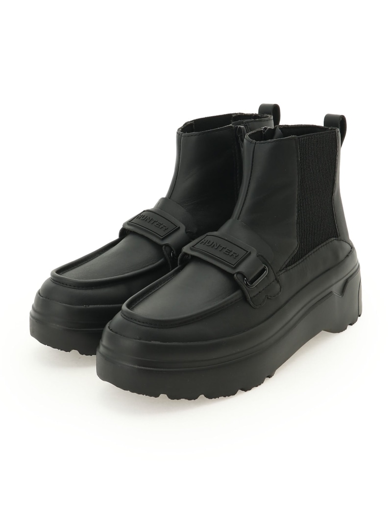 HUNTER (U)ユニセックス リファインド チェルシー ローファー ブーツ ハンター シューズ・靴 ブーツ ブラック【送料無料】｜ Fashion Men