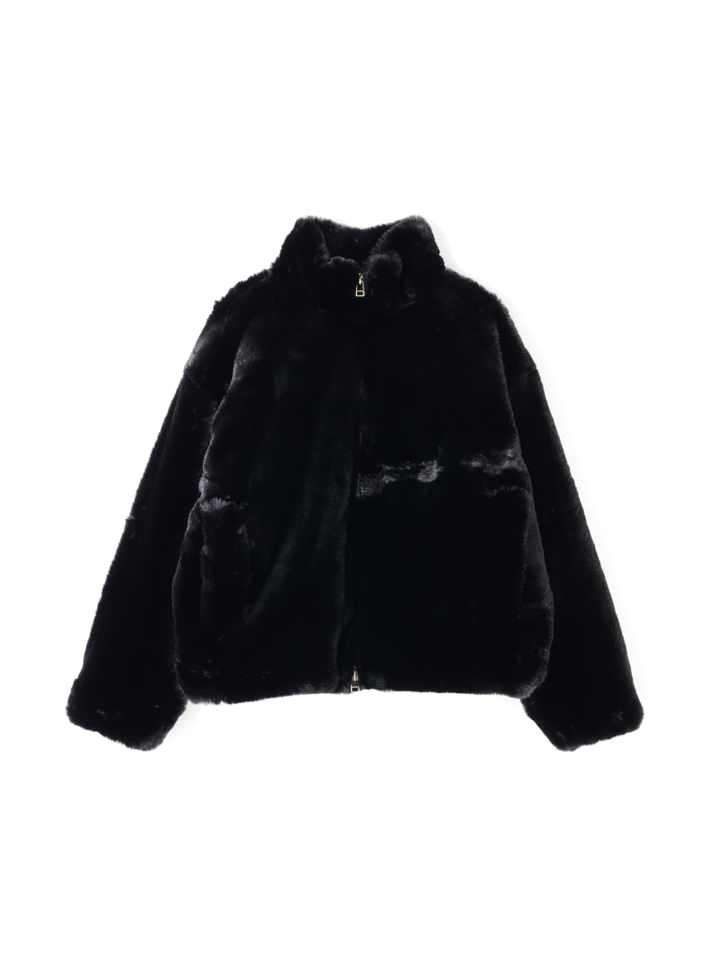 LHP DankeSchon/ダンケシェーン/ECO FUR STAND BLOUSON BLACK エルエイチピー ジャケット・アウター ブルゾン・ジャンパー ブラック【送料無料】