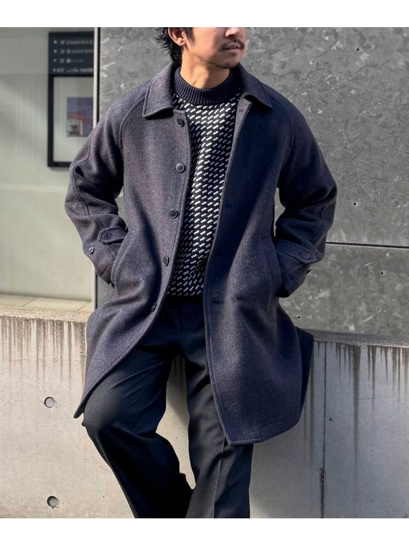 【SALE／30%OFF】NOLLEY'S goodman 《ビジカジ対応》尾州ビーバーステンカラーコート 25AW ノーリーズ ジャケット・アウター ステンカラーコート ネイビー ブラック ベージュ【RBA_E】【送料無料】