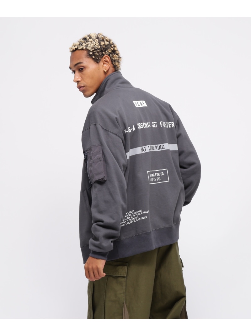 【SALE／30%OFF】AVIREX STENCIL STAND ZIP SWEAT \