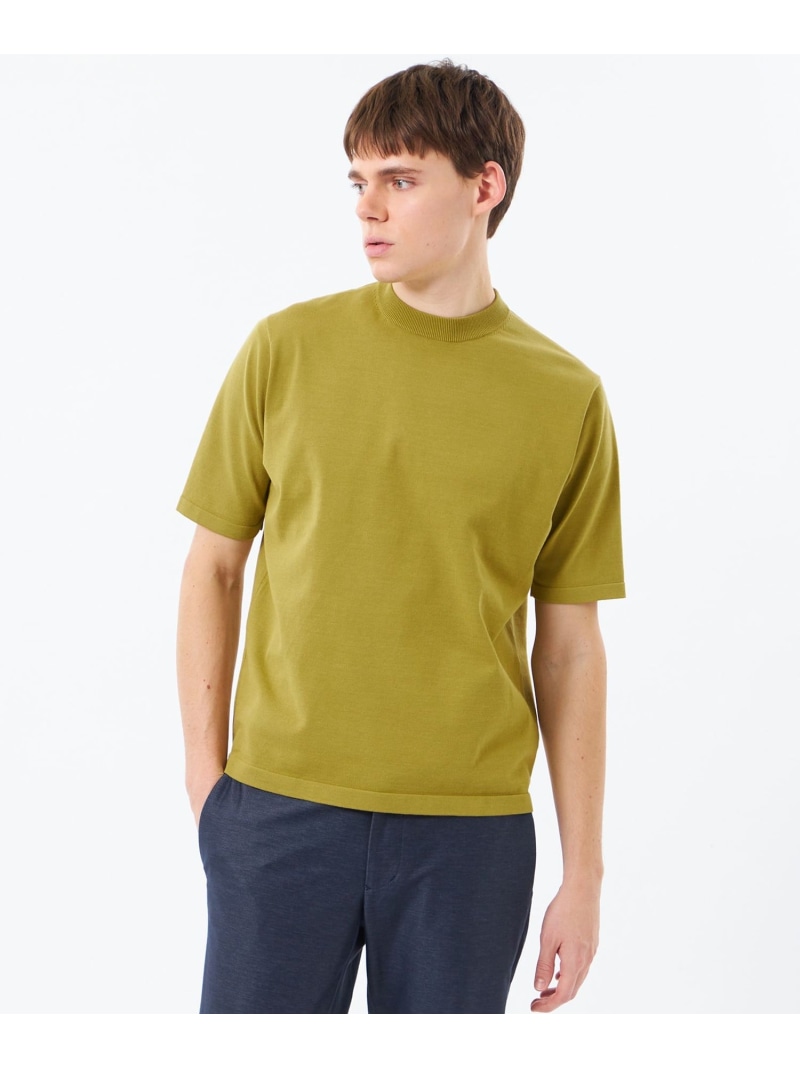 MACKINTOSH PHILOSOPHY 16Gプレーティング天竺 セミモックネックニットTシャツ マッキントッシュ フィロソフィー トップス カットソー・Tシャツ ホワイト ネイビー グレー イエロー【送料無料】