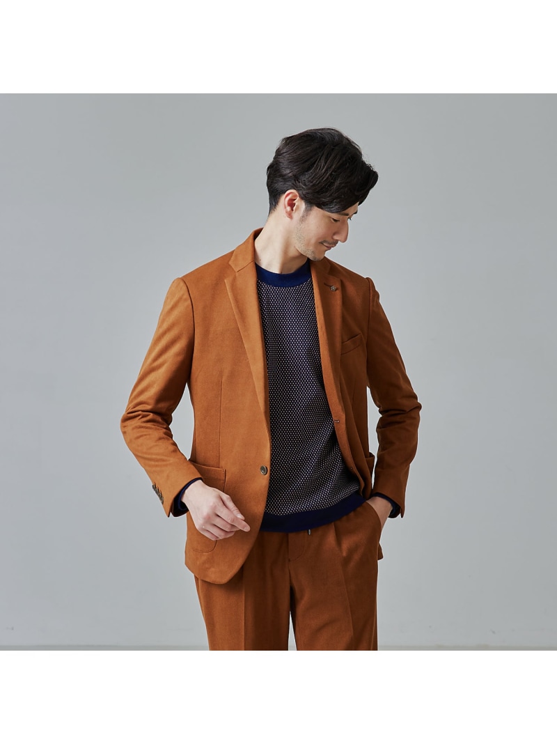 【SALE／40%OFF】ABAHOUSE LASTWORD 【セットアップ相応う/FLEX JACKET】ネオスウェード ツイル 上衣 アバハウス ジャケット・アウター テーラードジャケット・ブレザー 赤銅色 黒いこと【RBA_E】【貨物輸送無料】