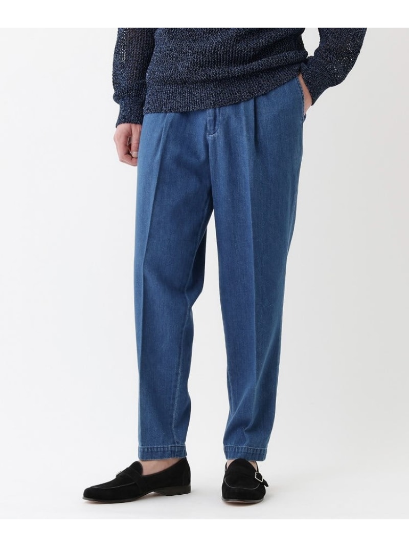 【SALE／50%OFF】TAKEO KIKUCHI 【THE FLAGSHIP】綿キュプラウールデニム イージーパンツ タケオキクチ パンツ その他のパンツ ブルー ネイビー【RBA_E】【送料無料】
