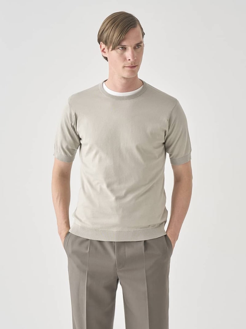 【SALE／20%OFF】JOHN SMEDLEY 半袖綿織物編み物プルオーバー ｜ KIELL ｜ 30G MODERN FIT ジョンスメドレー トップス 編み物【RBA_E】【貨物輸送無料】